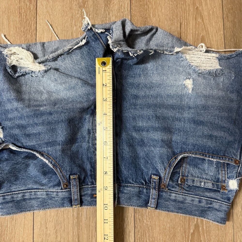 We The Free Blue Distressed Jean Shorts - Picture 9 of 9